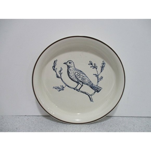 *Collectible 'rubel & co.' Cream Glazed with Blue Bird Design Round Plate - Picture 1 of 7